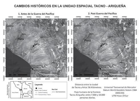 Cambios hist&oacute;ricos en la unidad espacial Tacno-arique&ntilde;a.