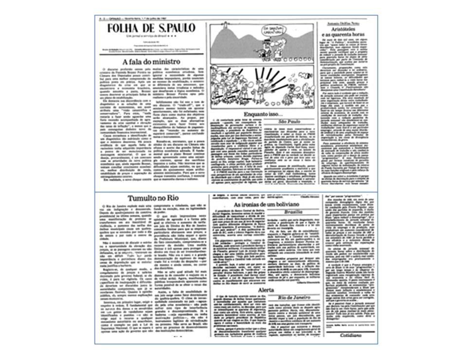 Folha
de S.Paulo, 1o de julho de 1987, p. A2