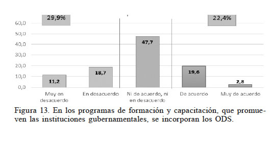 En los programas
de formación y capacitación,
que promueven las instituciones gubernamentales, se
incorporan los ODS.