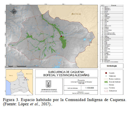 Espacio habitado por la Comunidad Ind�gena de Caquen