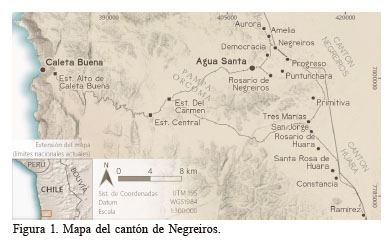 Mapa del cant�n de Negreiros