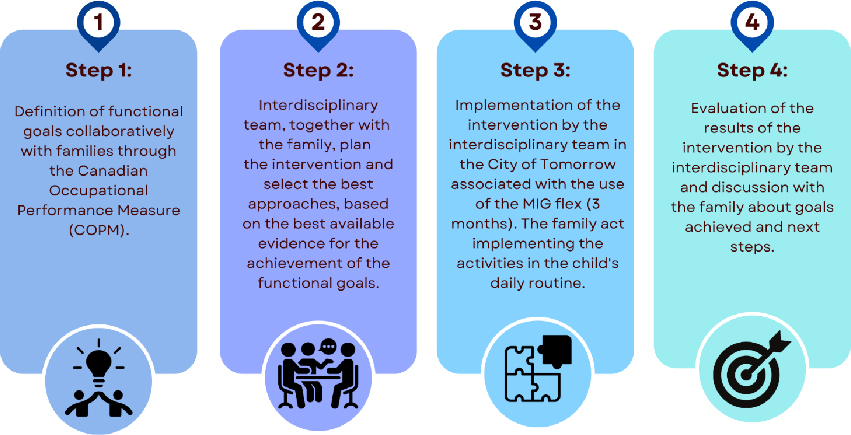 Stages of the 
							Mtodo de Integrao Global intervention program.
						