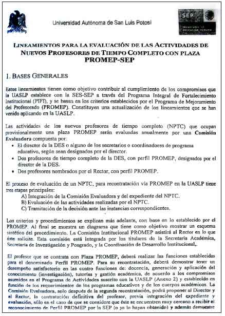 Lineamientos para la evaluaci&oacute;n de actividades 

de
Nuevos Profesores de Tiempo Completo con plaza PROMEP-SEP. 

Documentos
membretados con el logotipo de la SEP