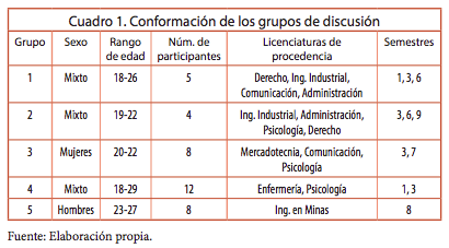 Conformaci&oacute;n de los grupos de discusi&oacute;n