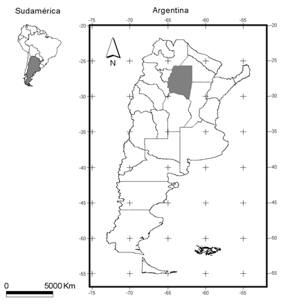Argentina en Sudamrica y Santiago del Estero en Argentina.