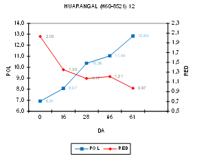 Comportamiento de la pol % y
     los red % en un proceso normal de maduración.