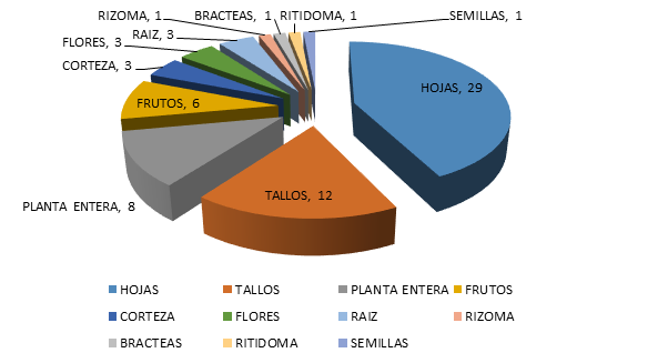 Órgano de la planta
     utilizado como tintóreo.