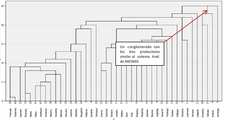Dendrograma para vinculacin del vecino ms prximo para indicadores ambientales, econmicos y sociales