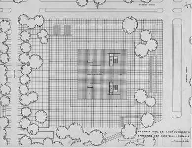 Ground (top) and basement (bottom) level plans of the
gallery. Photo: bpk / Kunstbibliothek, SMB / Dietmar Katz, 1963.