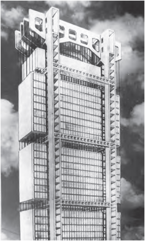 Amancio Williams, Edificio suspendido de oficinas. Fuente: Archivo Amancio Williams.