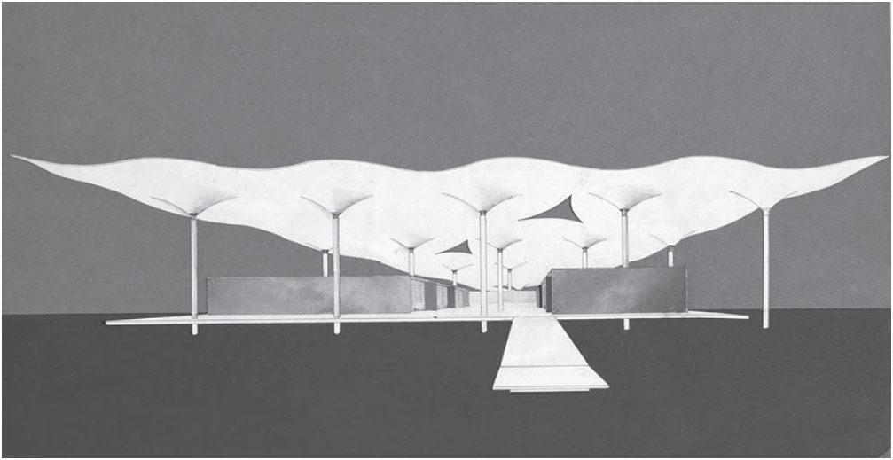  Amancio Williams, proyecto de escuela en Olavarría (1960). Fuente: Archivo Amancio Williams.