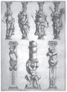 Columnas atlnticas segn Caramuel, en Architectura civil recta y obliqua, volumen III, parte III, lmina LXIII.