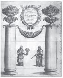 Columnas del templo de Jerusaln segn Caramuel, en Architectura civil recta y obliqua, volumen III, parte III, lmina XVIII.