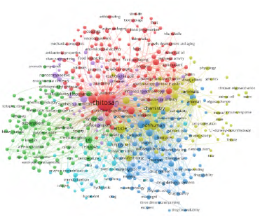 Bibliometric Network Vosviewer® Chitosan + industry.