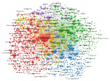 Bibliometric Network VOSviewer® Material science chitosan.