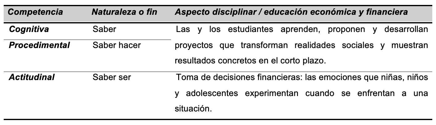 Competencias cognitivas, procedimentales y actitudinales