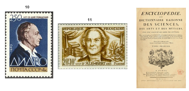 Filatelia dedicada a los padres de la Enciclopedia.