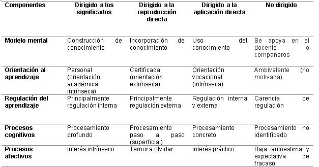 Patrones de aprendizaje de Vermunt (1998; 2005)