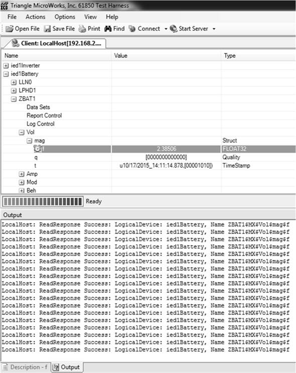Visualizaci&oacute;n de la variable ZBAT.Vol.mag.f correspondiente al valor de voltaje le&iacute;do en la entrada anal&oacute;gica AI0