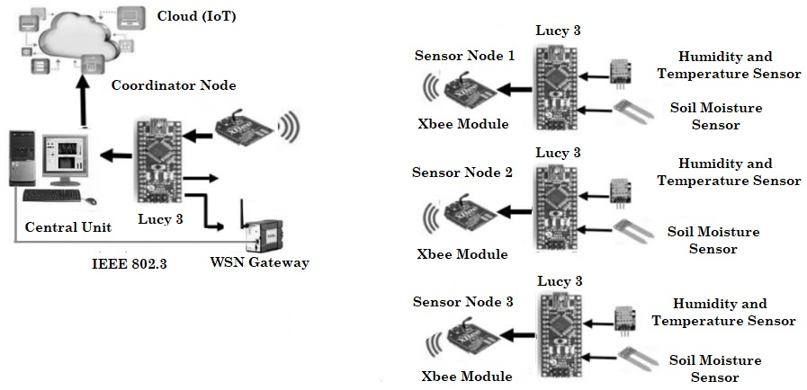 Proposed architecture for the sensor network.