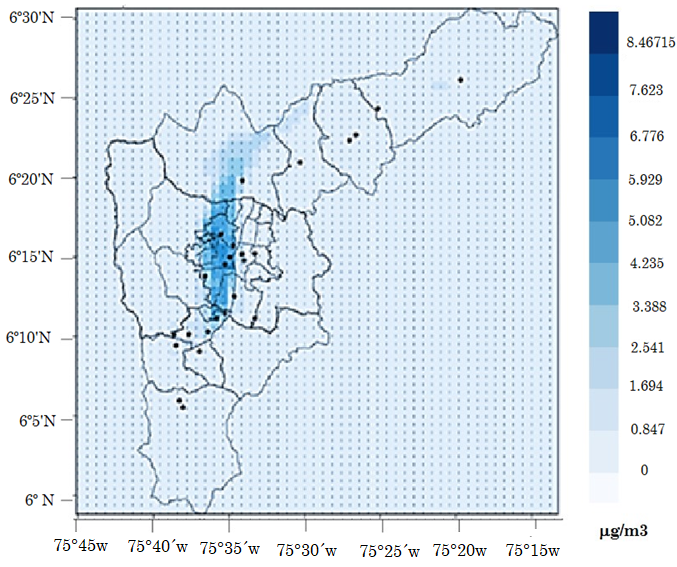 Dispersión de las concentraciones de BC