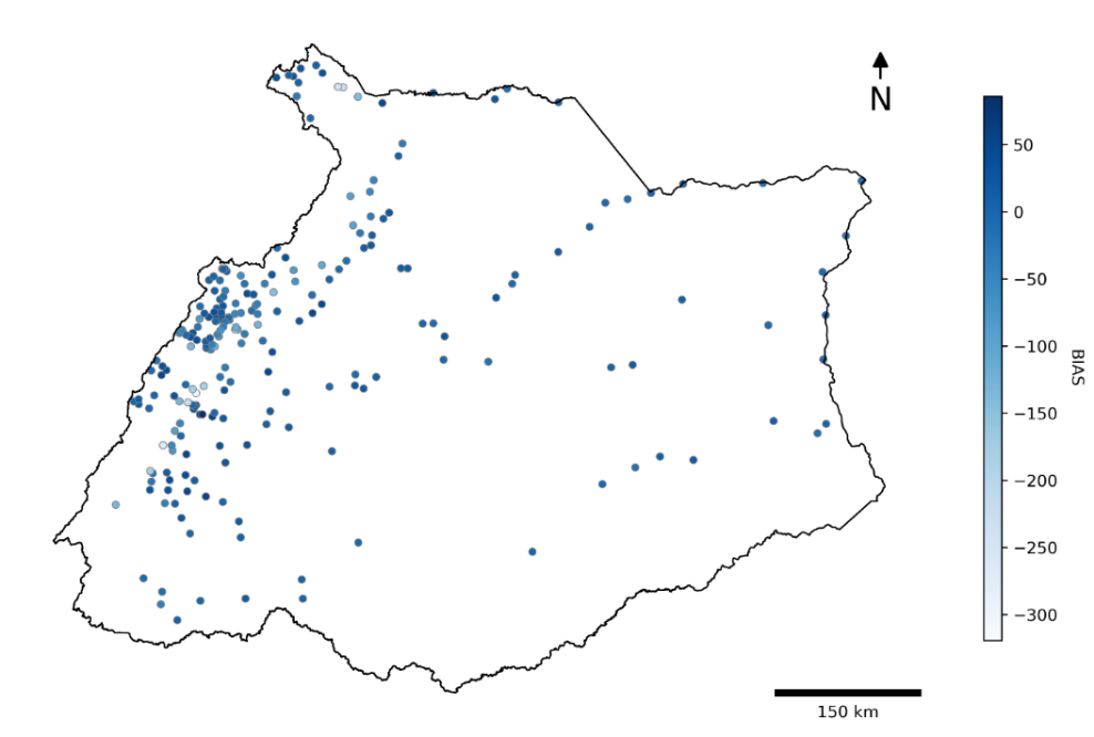  Mapa de m�trica de error Bias de datos pluviom�tricos IDEAM vs CHIRPS
