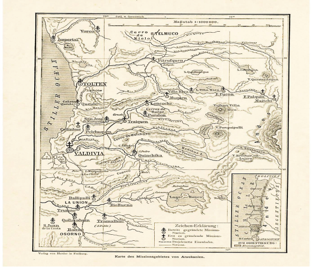 &Aacute;rea Misional de la congregaci&oacute;n capuchina hacia la segunda mitad del siglo XIX