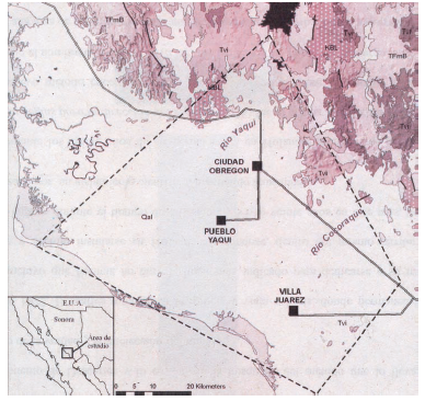 Mapa del valle de Yaqui