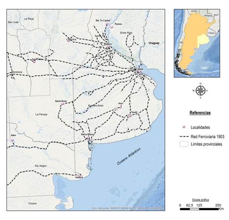 Red ferroviaria en 1903