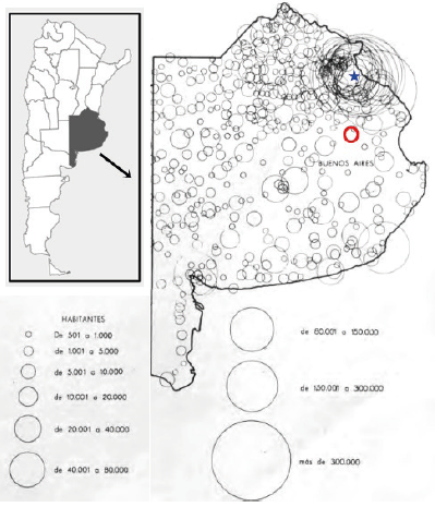 Centros poblados en la Provincia de Buenos Aires (Argentina), 1960