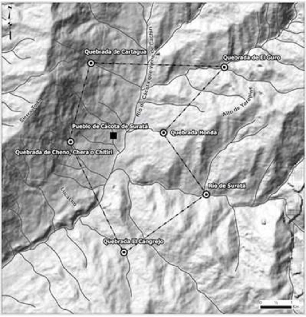 Mapa de resguardo del pueblo de Cácota de Suratá