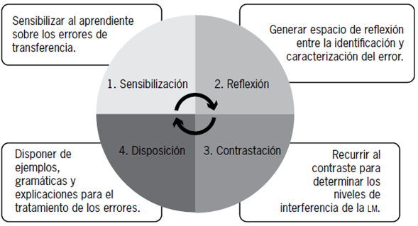 Proceso concienciaci&oacute;n del error de transferencia en el aprendiente 