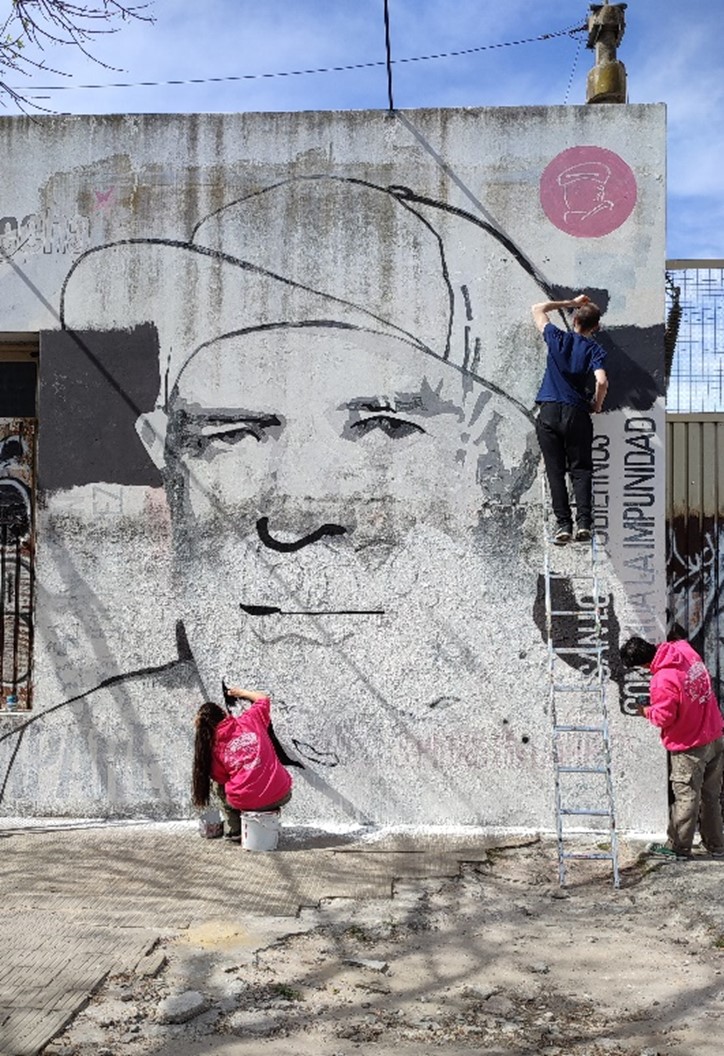 Inicio de jornada de mural, 44 esquina 4 (La Plata) 17 de septiembre 2022.
