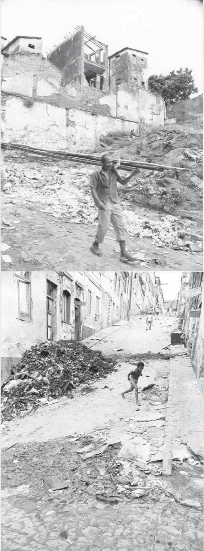 – Ruínas e escombros no Maciel. Beco do Mijo (Rua Inácio Accioly), possivelmente na década de 1970