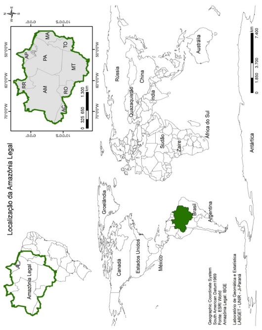Localiza&ccedil;&atilde;o da Amaz&ocirc;nia Legal brasileira