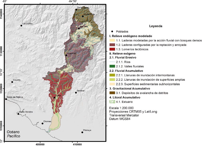 Geomorfolog&iacute;a de la Cuenca del rio Guacimal