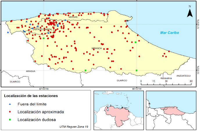 Localización de la región Capital de Venezuela y
sus estaciones