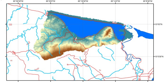 Mapa de localizaci�n de la laguna de Unare