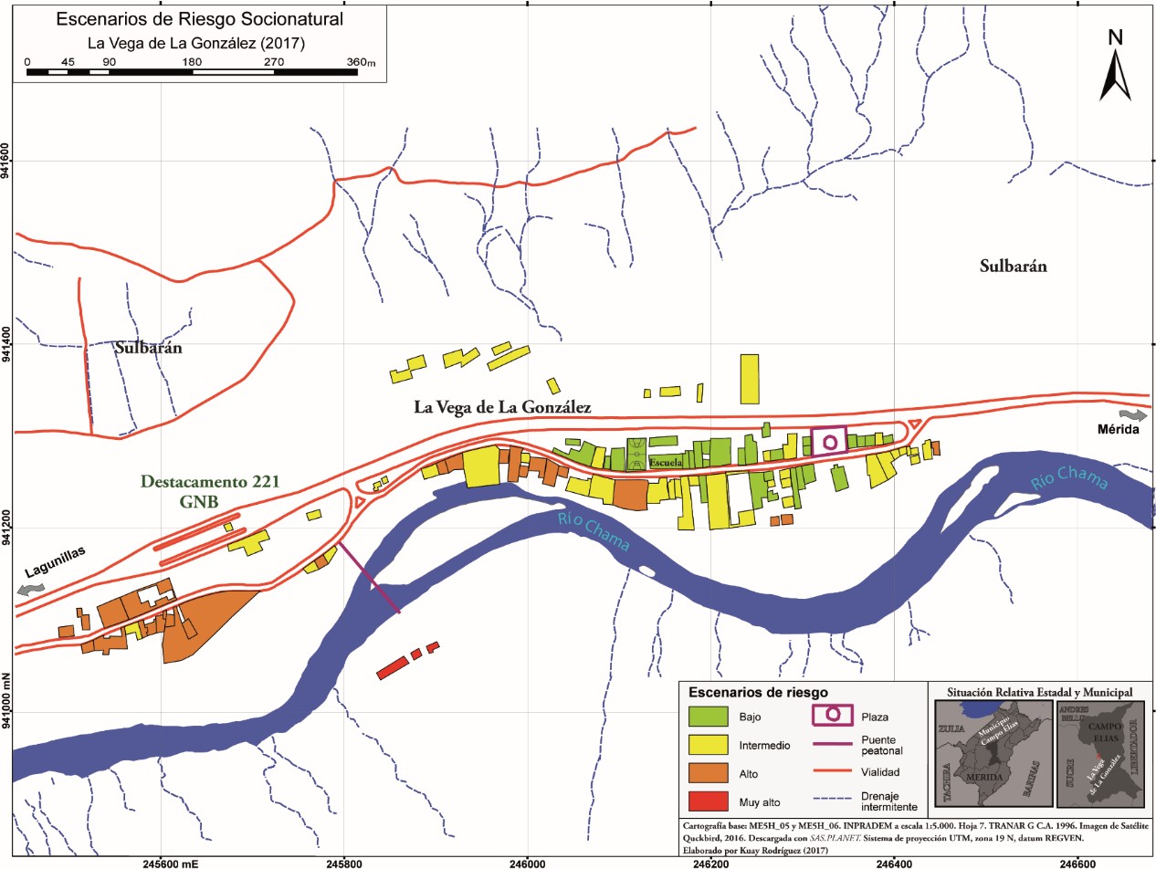 Mapa de escenarios de riesgos socionatural del centro poblado La Vega de La Gonzlez