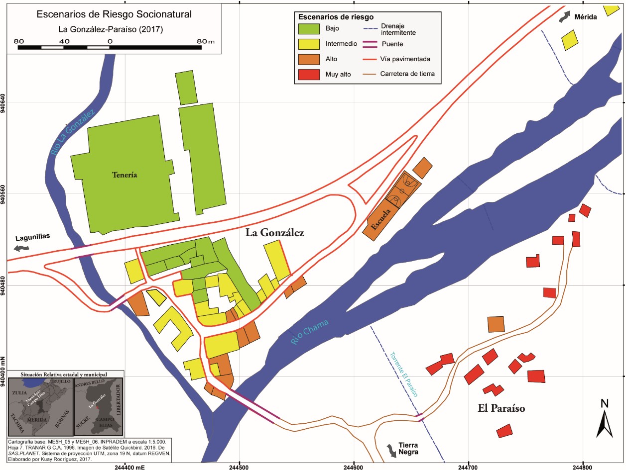 Mapa de escenarios de riesgo socionatural La Gonzlez-Paraso