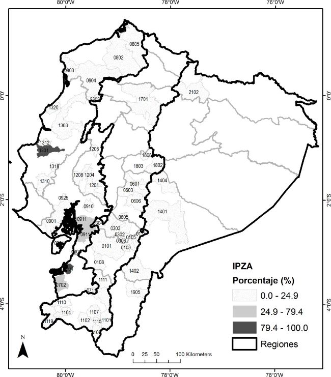 Indicador de Poblacin en Zonas ridas (IPZA [%])
