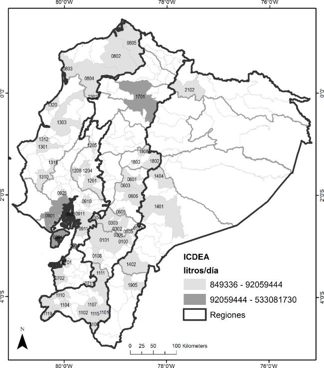 Indicador de Consumo Domstico Estimado de Agua (ICDEA [l/da])