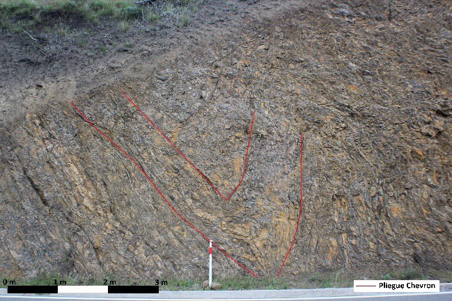 Afloramientos de flysch y estructuras deformadas, Formaci�n Yunguilla (Cret�ceo).