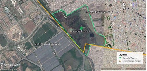 Ubicación del humedal Tibanica