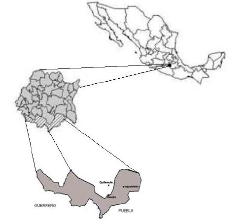 Localizaci&oacute;n de las comunidades donde se realiz&oacute; el trabajo de investigaci&oacute;n