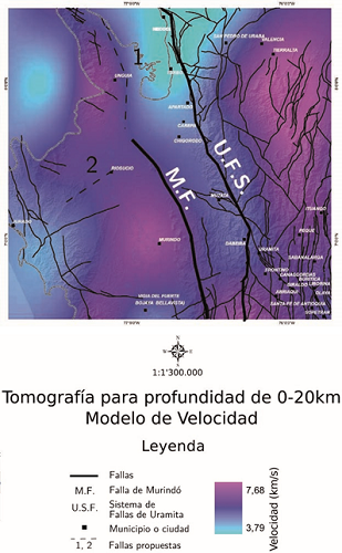 Modelo de velocidad en superficie.