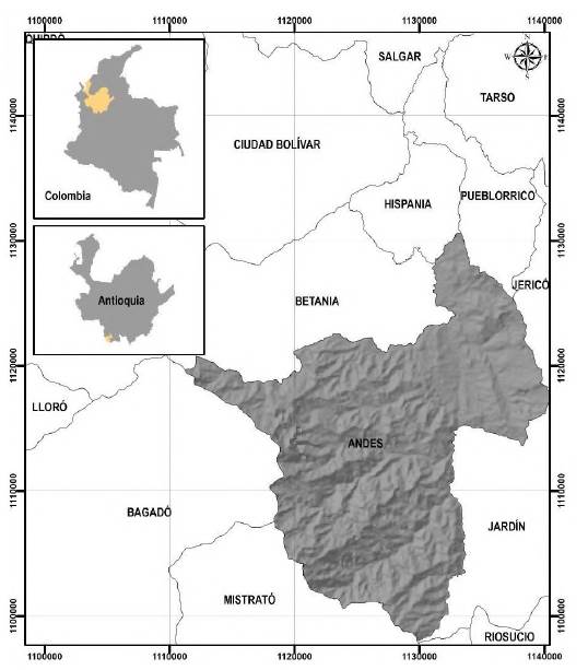 Esquema de localización del área de estudio. Tomada de UNAL (2018).