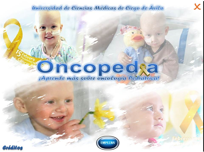 Página de Inicio del software educativo “Oncopedia”.