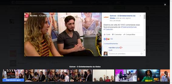 Fala dos atores no
Facebook