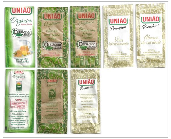 Embalagens do açúcar União.